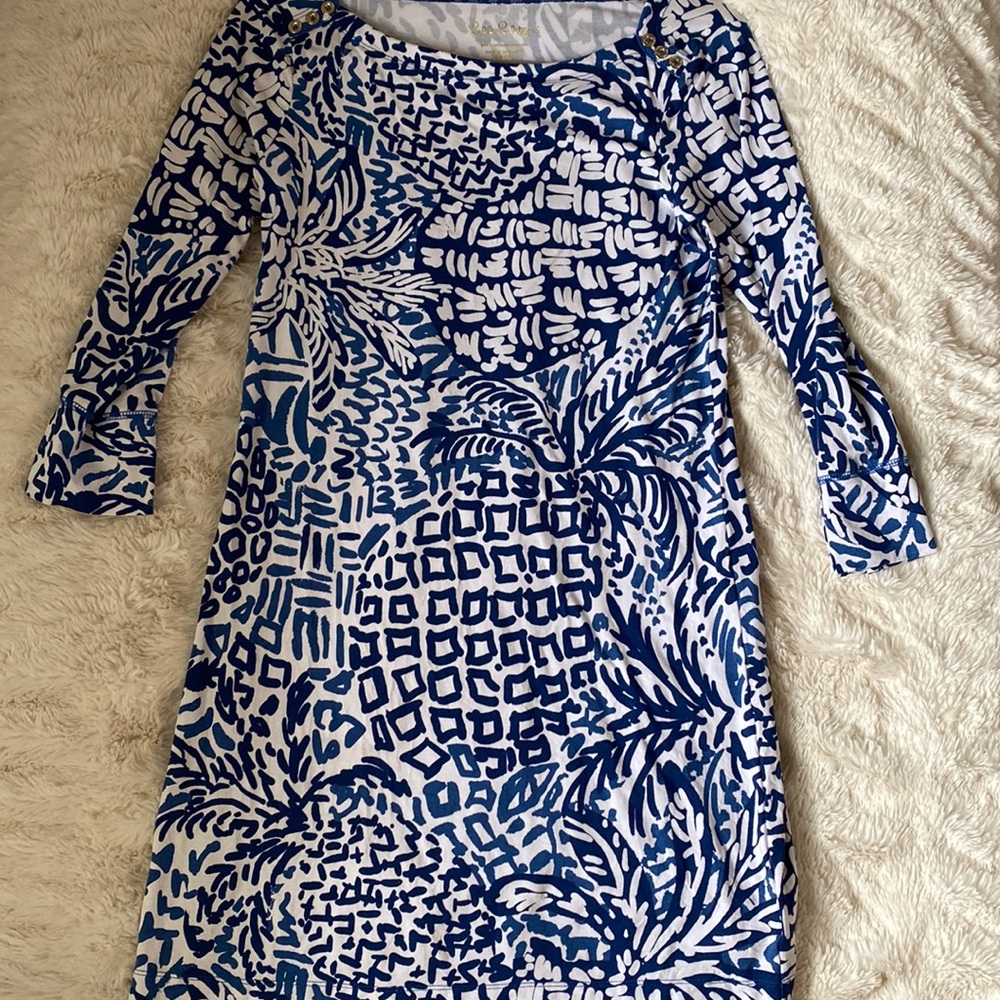 Lily Pulitzer Navy pineapple pattern cool dress